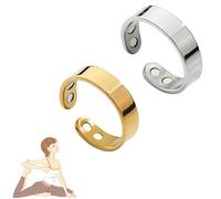 LIU JUN Rings for Women, Magtherapy Lymphatic Drainage Titanium Ion Rings Lymph Nodes Acupuncture Therapy Open Olux Ring For Women Men Health Jewelry Gifts, Stainless Steel, No Gemstone