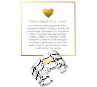 LIU JUN Swim Against The Current Ring, Inspirational Hope Encouragement Spiritual Rings Adjustable Stainless Steel Ring For Best Friend Women Men Jewelry Gifts, Copper, No Gemstone