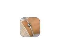 LIU JUN Tennis Bracelets For Women, 14k Gold Plated Heart Star Inlaid Cubic Zirconia Link Knot Classic Charm Statement Gift Jewelry, M, Brass Cubic Zirconia, no gemstone