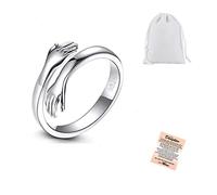 LIU JUN To My Daugher/Granddaughter Hug Ring, Open Adjustable Sterling Silver Hug Ring From Grandma Romantic Lover Wedding Rings Jewelry Gift for Women(Daughter), Copper, No Gemstone