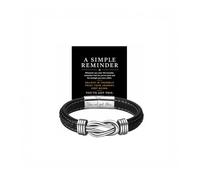 LIU JUN To My Son Bracelet from Mom, A Simple Reminder You’ve Got This Infinity Knot Braided Black Leather Stainless Steel Mens Cuff with Message Card Birthday Motivational Meaningful Gift Jewelry, M