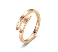 LIU JUN Trust God Ring For Women, Inspirational Ring Engraved TRUST GOD Fashion Stainless Steel Adjustable Religious Faith Rings for Women Men Jewelry Gifts, Stainless Steel, No Gemstone
