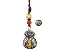 LIU JUN Twelve Zodiac God of Wealth Bag, Vintage Rotatable Money and Lucky Signs Pendant Key Chain Feng Shui Gift Jewelry (Signs Rat)