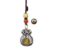 LIU JUN Twelve Zodiac God of Wealth Bag, Vintage Rotatable Money and Lucky Signs Pendant Key Chain Feng Shui Gift Jewelry (Signs Tiger)
