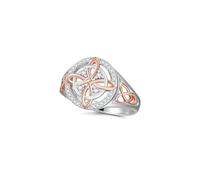 LIU JUN Witches Protection Knot Ring, Handmade Two Tone Cubic Zirconia Witch's Return-Knot Protection Rings Protect Your Loved Ones Celtic Knots Jewelry Gifts For Women, L, Copper Cubic Zirconia, No