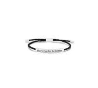 LIU JUN Work Harder Be Better Inspirational Bracelet For Women, Adjustable Handmade Braided Stainless Steel Tube Engraved Self Worth Motivational Bracelets Healing Gifts Jewelry, L, Stainless Steel