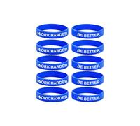 LIU JUN Work Harder Be Better Inspirational Bracelet For Women, Colorful Stretch Silicone Self Worth Motivational Wristbands Bracelets Stackable Personalized Healing Jewelry Gift, L, Copper, no