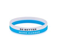 LIU JUN Work Harder Be Better Inspirational Bracelet For Women Men, Stretch Silicone Self Worth Motivational Wristbands Bracelets Stackable Personalized Healing Gifts Jewelry, L, Silicone, no gemstone
