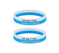 LIU JUN Work Harder Be Better Inspirational Bracelet For Women Men, Stretch Silicone Self Worth Motivational Wristbands Bracelets Stackable Personalized Healing Gifts Jewelry, L, Silicone, no gemstone