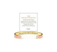 LIU JUN You Are My Ride Or Die Bvtch Cuff Bracelet, Adjustable Stainless Steel Engraved BFF Besties Inspirational Bracelets With Hidden Information Grateful Personalized Jewelry Gifts, L, Stainless