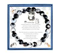 LIUANAN Guinea Pig Charm Amethyst Bracelet for Women Guinea-Pigs Spirit Jewelry Natural Stone Amethyst Gift for Animal Lovers Intuition Protection Crystal Gifts, One Size, Stone, Amethyst
