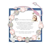 LIUANAN Hedgehog Charm Adjustable Bracelet for Women Hedgehogs Spirit Jewelry Pink Pearl Gift for Animal Lovers Intuition Protection Crystal Gifts for Her Daughter Niece Birthday, One Size, Stone