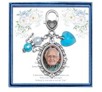 LIUANAN Lucky Guardian Angel Charm Something Blue Gift For Bride Bridal Shower Gifts GartersWedding Bouquets Photo Charms For Bride To Be Bouquet Accessories For Newlyweds Walk Down The Aisle (Bouquet