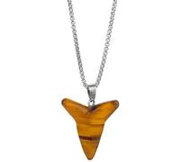LIUANAN Tiger Eye Shark Tooth Pendant Adjustable Necklace for Men Women Protection Courage Strength Jewelry Gift for Adventurers Birthday, One Size, Stone, Amethyst