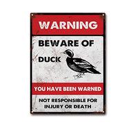 LIUAXICIA Tin Sign Beware of Duck Room Man Cave Art Decorations Metal Sign Wall Decor Tin Signs 12x16Inch Tin Sign