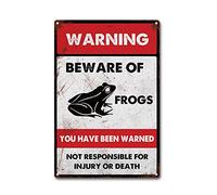LIUAXICIA Tin Sign Beware of Frogs Tin Sign Vintage Decor Metal Sign Wall Art Decor 8x12Inch Tin Sign