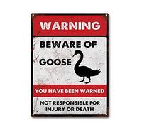 LIUAXICIA Tin Sign Beware of Goose Tin Sign for Garage Bar Restaurant Home BBQ 12x16Inch Tin Sign