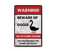 LIUAXICIA Tin Sign Beware of Goose Tin Sign Vintage Decor Metal Sign Wall Art Decor 8x12Inch Tin Sign