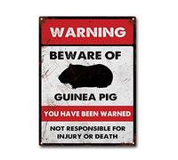 LIUAXICIA Tin Sign Beware of Guinea Pig Metal Tin Sign Man Cave Bar Decor 12x16Inch Tin Sign