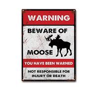 LIUAXICIA Tin Sign Beware of Moose Tin Sign Vintage Decor Metal Sign Wall Art Decor 12x16Inch Tin Sign