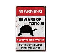 LIUAXICIA Tin Sign Beware of Tortoise Metal Signs Man Cave Bar Signs Home Sign Wall Decor 8x12Inch Tin Sign