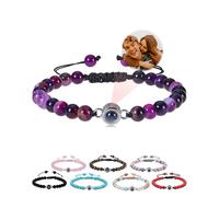 LIUBAI Custom Bracelets with Picture Inside,Picture Bracelet Personalised Photo,Custom Projection Bracelet,Valentine's Day Gifts for Him/Her (Style A)