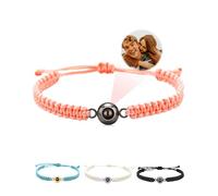 LIUBAI Custom Bracelets with Picture Inside,Picture Bracelet Personalised Photo,Custom Projection Bracelet,Valentine's Day Gifts for Him/Her (Pink)