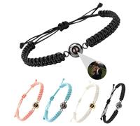 LIUBAI Personalized Photo Bracelet with Pictures Inside Custom Projection Bracelet for Men/Women Custom Commemorative gifts for Valentine's Day Anniversary Birthday Christmas (Type 1)