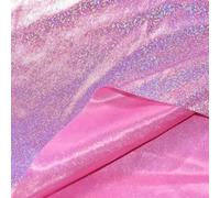 LIUBI 150cm Width Glitter Laser Polyester Fabric Iridescent Holographic Wedding Party Background Doll Clothing Decoration Material DIY