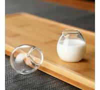 LIUBI 4pcs 15ml/50ml Multi-Functional Seasoning Dish Small Glass Coffee Milk Pitcher Vinegar Sauce Cup Mini Glass Milk Cup Creamer Jug