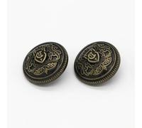 LIUBI 6Pcs 15/20/23/25mm Classical British Style Shield Gold Metal Buttons for Clothes Vintage Coat Jacket Blazer