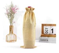 LIUBI Engagement Gifts Red Wine Bottle Covers Champagne Pouch Burlap Packaging Wedding Party Decoration Wine Bags 10pcs