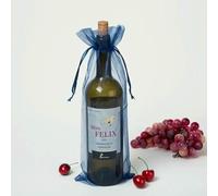 LIUBI Engagement Gifts Red Wine Bottle Organza Drawstring Champagne Bottle Holder Pouches Birthday Wedding Party Decorations 20Pcs