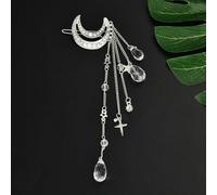 LIUBI Hair pin Fashion Elegant Women Bands Lady Moon Rhinestone Crystal Tassel Long Chain Beads Dangle Jewelry