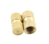 LIUCH 10-50pcs M3 M4 M5 M6 M8 Brass Blind Hole Injection Molding Knurled Nuts Thread Insert Embedded Nut(Length 12mm,M4 x OD6 50pcs)