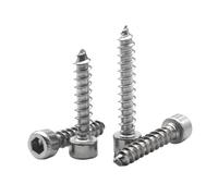 LIUCH 100/50/25/10pcs 304 Stainless Steel M1.7 M2 .3 .6 M3 .5 M4 M5 M6 M8 Hexagon Socket Cap Head Self Tapping Allen Screws(4mm,M2 (100pcs))