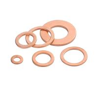LIUCH 10PCS 1.5mm Thickness M3 4 5 6 7 8 10 12 13 14 15 16 17 18 20 21mm Copper Washer Solid Gasket Sump Oil Seal for Boat(9x19x1.5mm)