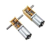 LIUCH 1218-N20 Self Locking Worm Gear Miniature DC Reduction Gear Motor 12V Low-speed Single Shaft Dual Shaft Motor(Dual Axis,381RPM_12V)