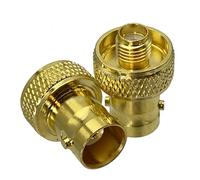 LIUCH 1pcs BNC To SMA Male Plug & Female Jack Center Flange & Bulkhead RF Adapter Connector 50ohm Wire Terminals(BNC F to SMA F G)