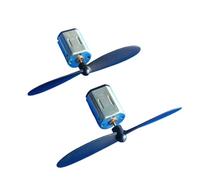 LIUCH 2sets/pack N20 3-3.7V 22000RPM Micro DC Motor With Black Red Propeller CW CCW Model Airplane Helicopter Fan DIY(Red Propeller Motor)
