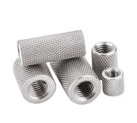 LIUCH 304 Stainless Steel Lengthen Knurled Round Coupling Nuts M6 M8 M10 M12 M14 M16 Cylindrical Thumb Tighten Nut Joint Sleeve Nut(M16x30x24mm-1pcs)