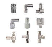 LIUCH 304 Stainless Steel Metal Pneumatic Quick Connector PC/PCF/PL/PLF/SL/PB/PX/PH/PD 4mm 6mm 8mm Thread 1/8 1/4 3/8 Hose Fittings(12-04 (12mm-1l2),PC)