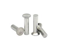 LIUCH 5/100pcs M2 .5 M3 M4 M5 M6 M8 Solid Aluminum Flat Countersunk Head Punch Self-plugging Knock Signage Rivet GB869(10pcs M6,40mm)