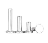 LIUCH 5/50pc M1.5 M2 M2.5 M3 M4 M5 M6 M8 GB109 304 Stainless Steel Flat Round Head Solid Rivet Self Plugging Knock-on Rivet Nail Bolts(10Pcs M6,12mm)