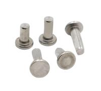 LIUCH 5-50pcs GB109 M2 M2.5 M3 M4 M5 M6 A2-70 304 Stainless Steel Flat Round Head Solid Rivet Self Plugging Knock-on Rivet Nail Bolts(M2.5 50pcs,10mm)