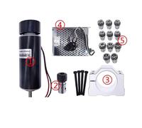 LIUCH 500W Air Cooled Spindle Motor 100VDC+WK611 Power Supply Speed Governor ER11-8mm Chuck CNC With 52mm Clamps Bracket(100V 500W 5)