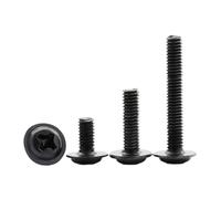 LIUCH 50pcs/lot PWM Black Pan Head Screws With Washer M1.4 M2 M2.5 M3 M 3.5 M4 M5 M6 Fixed Motherboard Screws With Pad DIN967(18mm x50pcs,M3)
