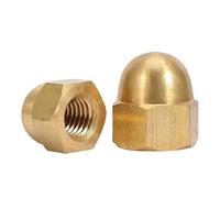 LIUCH Brass Acorn Cap Dome Nuts Type Copper Nut Cover Semicircle M3 M4 M5 M6 M8 M10 M12 M14 M16 M18 M20(M6-(5pcs))