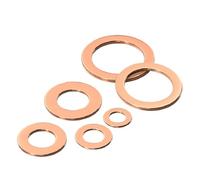 LIUCH Copper Flat Washer Sealing O-ring Gasket M5 M6 M8 M10 M12 M14 M16 Oil Seal Solid Shims Rings Pad Valve Spacer(M16x22x1.5mm-10pcs)