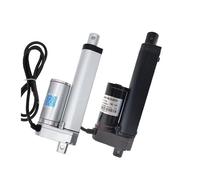 LIUCH Electric Linear 200mm 150mm 12V/24V DC Motor Stroke Linear Motor Controller 100/300/500/700/1000/1200/1500N(24V 1500N 4mm s,Black 200mm)